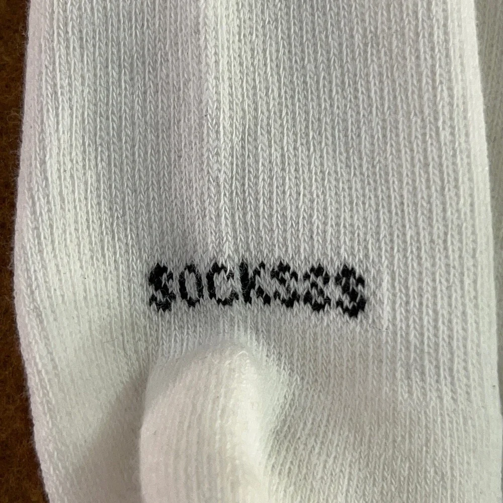 SOCKSSS Unisex One Size Snow White Original Organic Cotton Crew Socks NWT